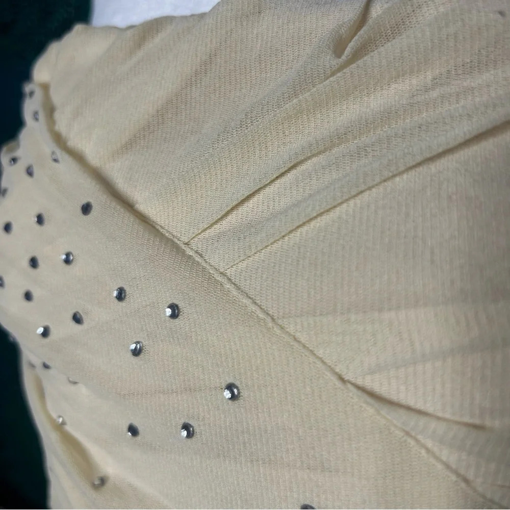 NWT TOPSHOP Rhinestone BodyCon Strapless Mini Dress - Picture 4 of 7
